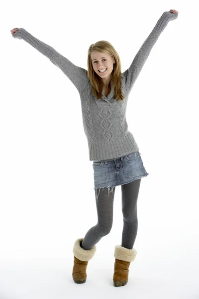 Full Length Portrait Of Teenage Girl — Stock Photo, Image