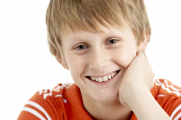 Retrato de sorrir menino de 12 anos — Fotografia de Stock