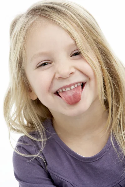Portrét Smějící Leté Dívky — Stock fotografie