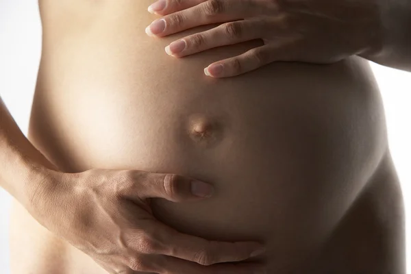Szczegóły Ciąży Kobieta Żołądka — Zdjęcie stockowe