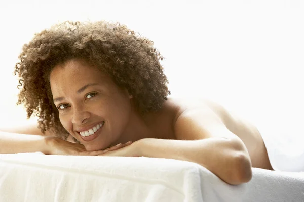 Young Woman Relaxing On Massage Table — Stock Photo, Image