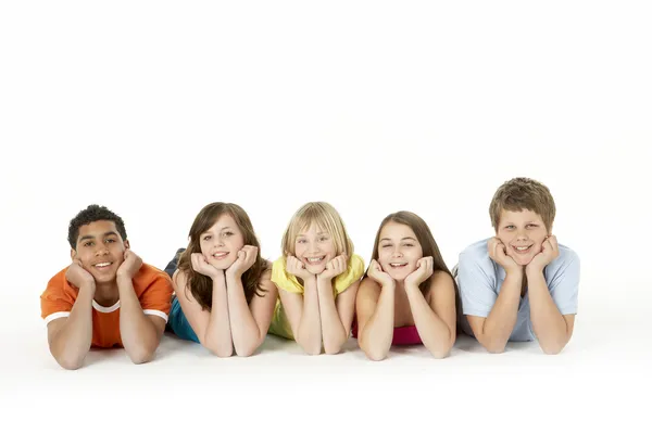 Group Of Five Young Children In Studio Stock Image