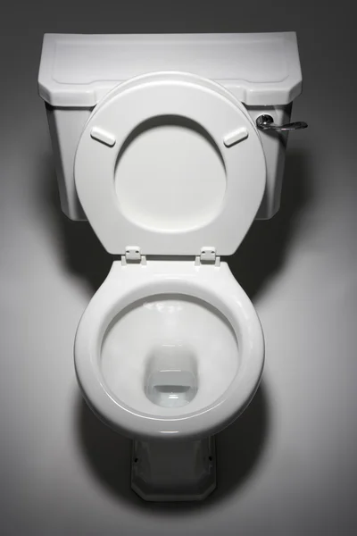 Bovenaanzicht van toilet Stockfoto
