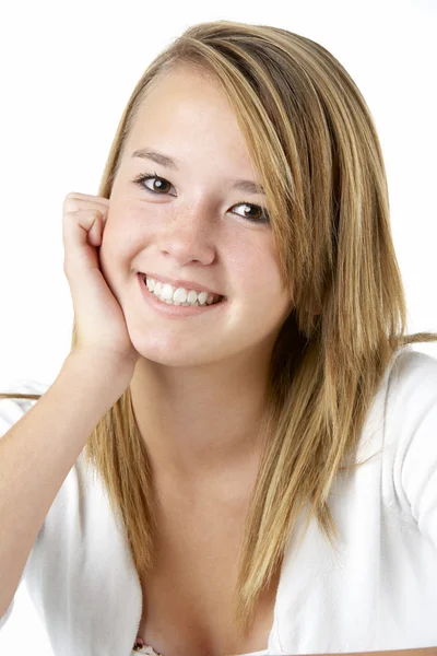 笑顔の10代の女の子の肖像 ストック画像