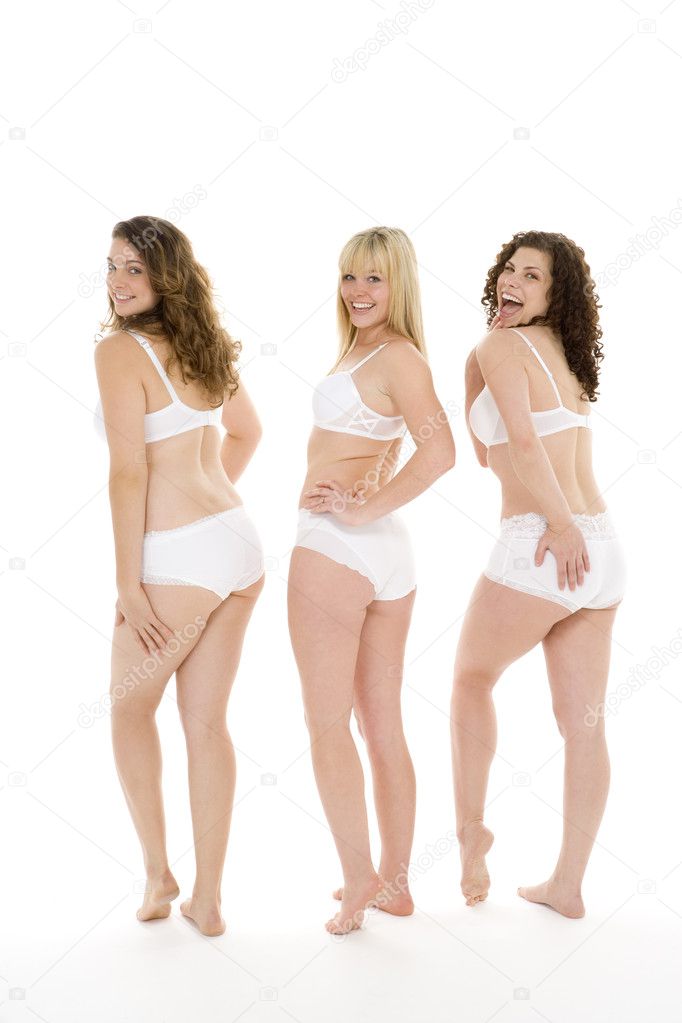 Portrait Of Women In Their Underwear Stock Photo by