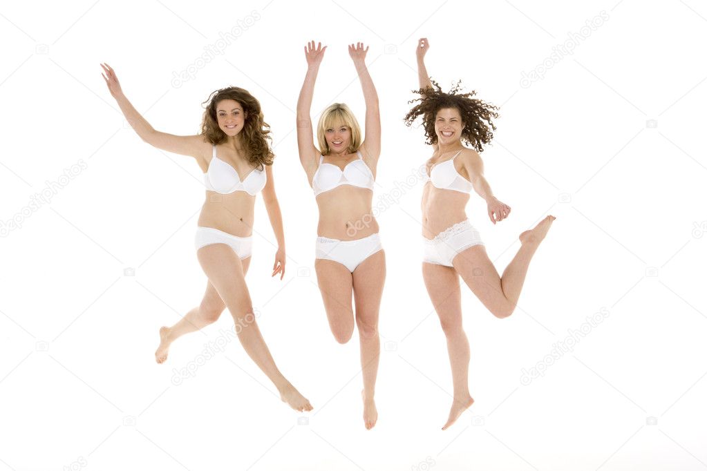 Portrait Of Women In Their Underwear Stock Photo