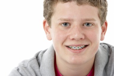 Studio Portrait of Smiling Teenage Boy clipart