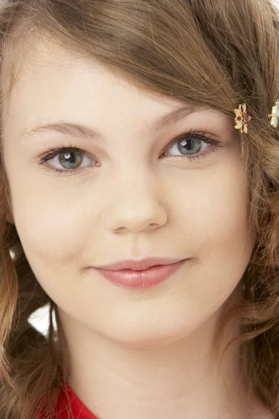 Studio Portrait Smiling Teenage Girl — Stock Photo, Image