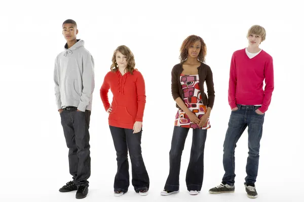 Group Of Four Teenagers In Studio — Stock Photo, Image