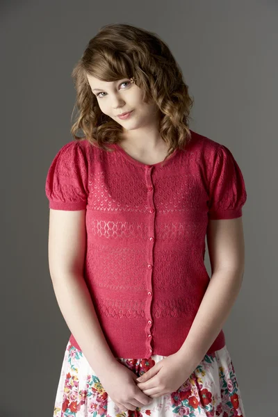 Studio Portrait Fashionably Dressed Teenage Girl — Stock Photo, Image