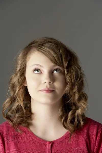 Studiový portrét dospívající dívky, vyhledávání — Stock fotografie