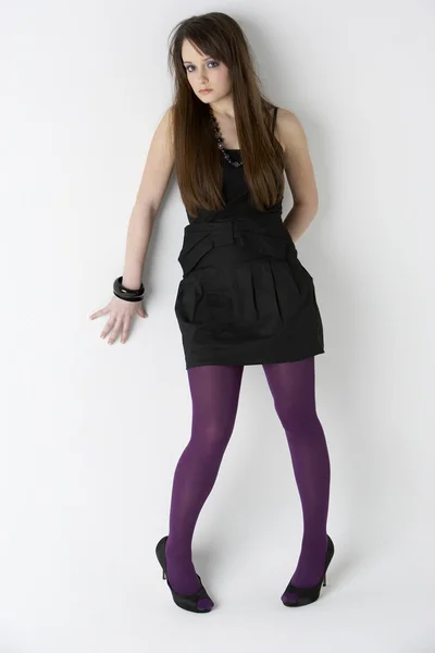 Studio Portrait Fashionably Dressed Teenage Girl — Stock Photo, Image