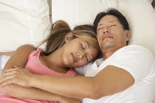 Young Couple Asleep Bed — Stock Photo, Image