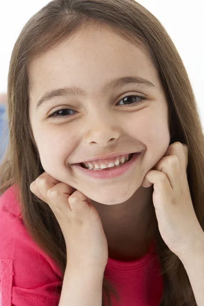 Studioporträt Eines Lächelnden Mädchens Stockbild