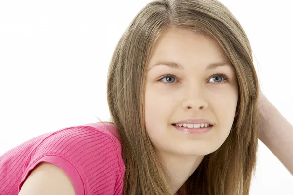 Portrait Smiling Teenage Girl Stok Gambar Bebas Royalti