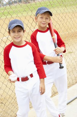 Young Boys Playing Baseball clipart