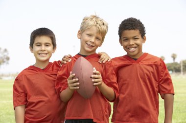 Young Boys In Basketball Team clipart