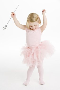 Little Ballerina Holding Wand clipart