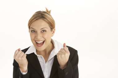 Businesswoman Celebrating clipart