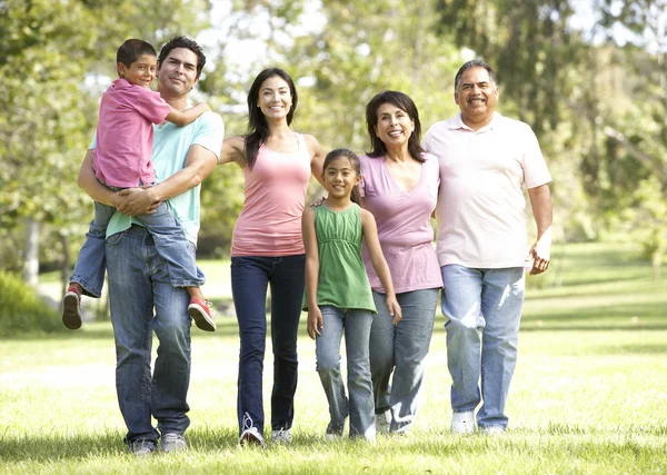 Extended Family Group Walking Park — Stock Photo, Image