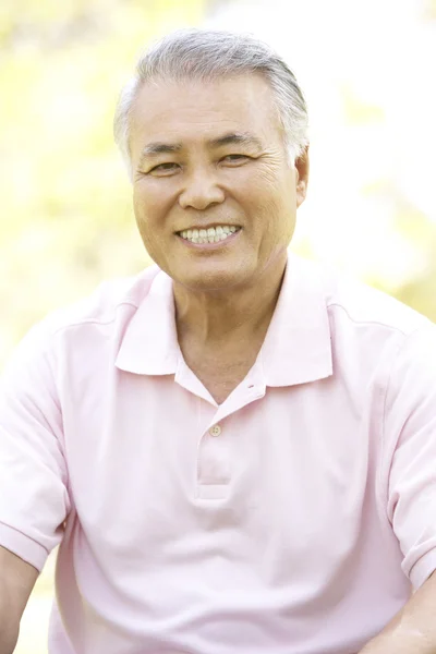 Portret Van Senior Man Park — Stockfoto