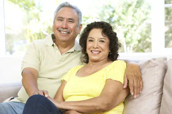 Senior Couple Relaxing Home Together — Stock Photo, Image