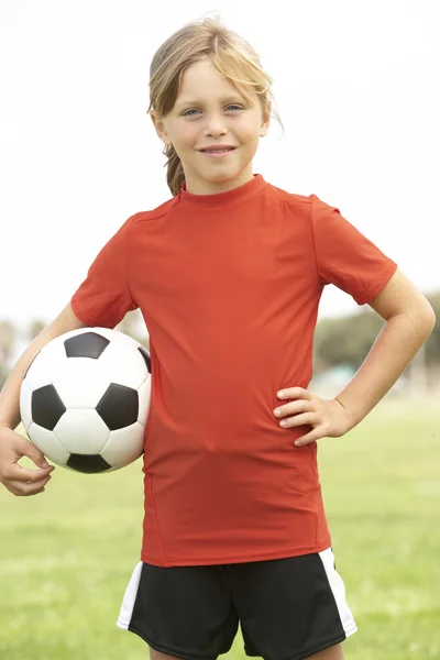 Chica joven en el equipo de fútbol — Foto de Stock
