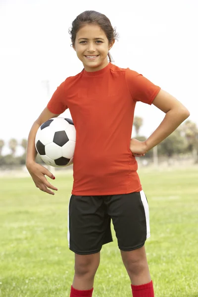 Młody Chłopak Piłce Nożnej — Zdjęcie stockowe