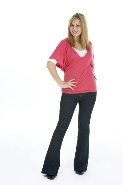 Full Length Portrait Young Woman — Stock Photo, Image