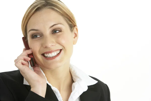 Young Businesswoman Mobile Phone — Stock Photo, Image