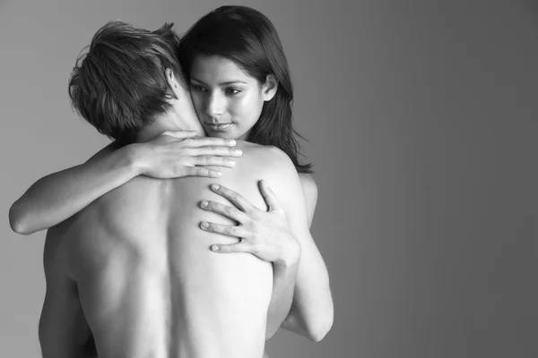Young Naked Couple Embracing — Stock Photo, Image