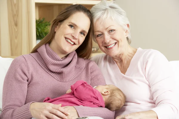 Portrait Grandmother Mother Daughter Home — Stock Photo, Image