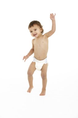 Studio Portrait Of Baby Boy Standing clipart