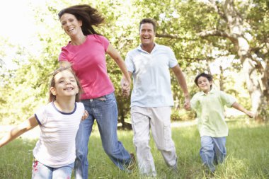 Family Enjoying Walk clipart