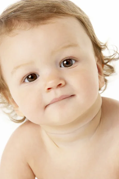 Primer plano estudio retrato de bebé niño — Foto de Stock