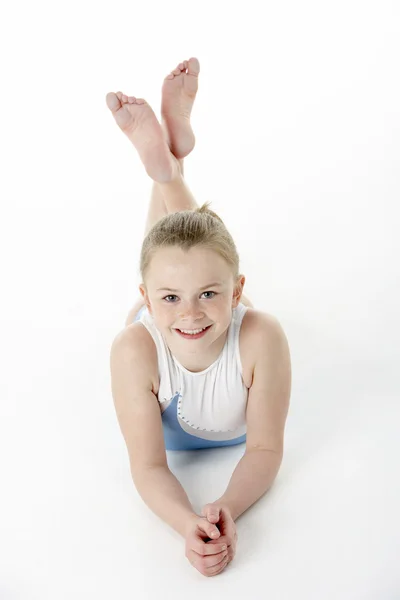 Studio Porträtt Ung Kvinnlig Gymnast — Stockfoto