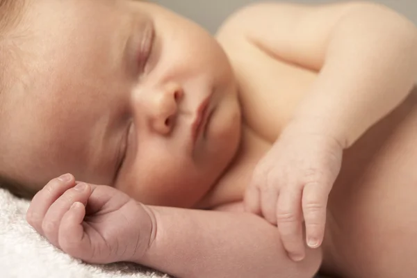 잠자는 아기의 클로즈업 — 스톡 사진