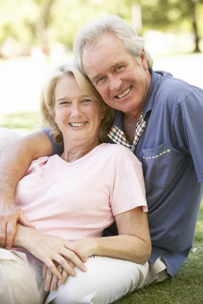 Porträt Eines Romantischen Seniorenpaares Park — Stockfoto
