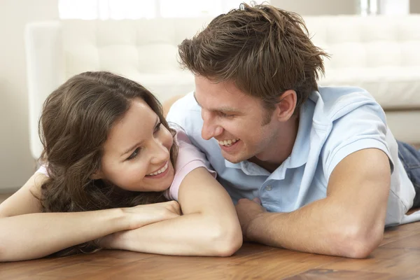 Affectionate Couple Relaxing At Home Together — Stock Photo, Image