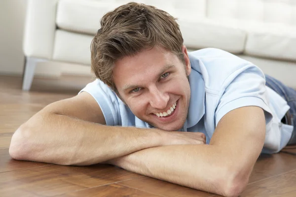 Young Man Relaxing Home — Stock Photo, Image