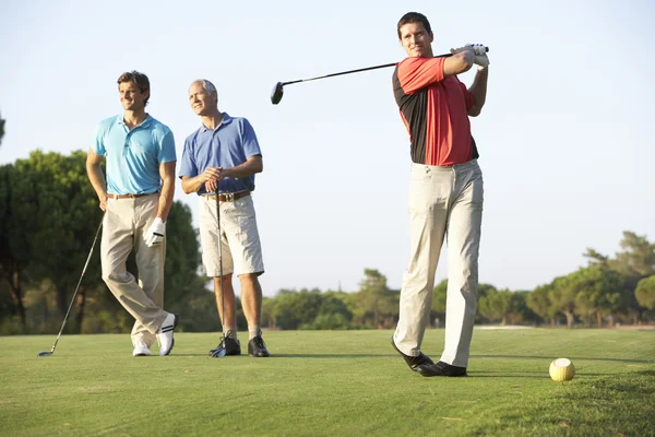 Grup Erkek Golfçü Golf Sahasında Kolyesi — Stok fotoğraf