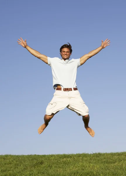 Young Man Jumping Air — Stock Photo, Image