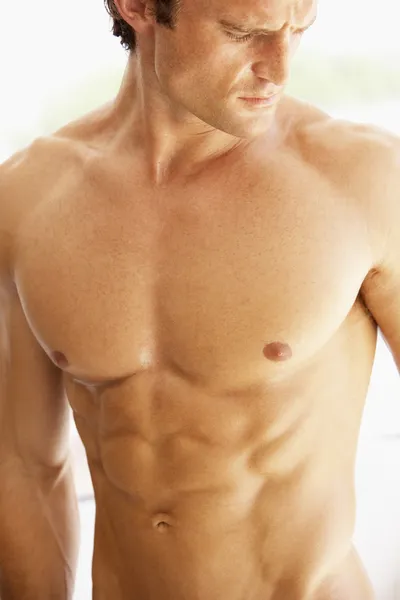 Retrato Torso Muscular Desnudo Hombre Joven —  Fotos de Stock