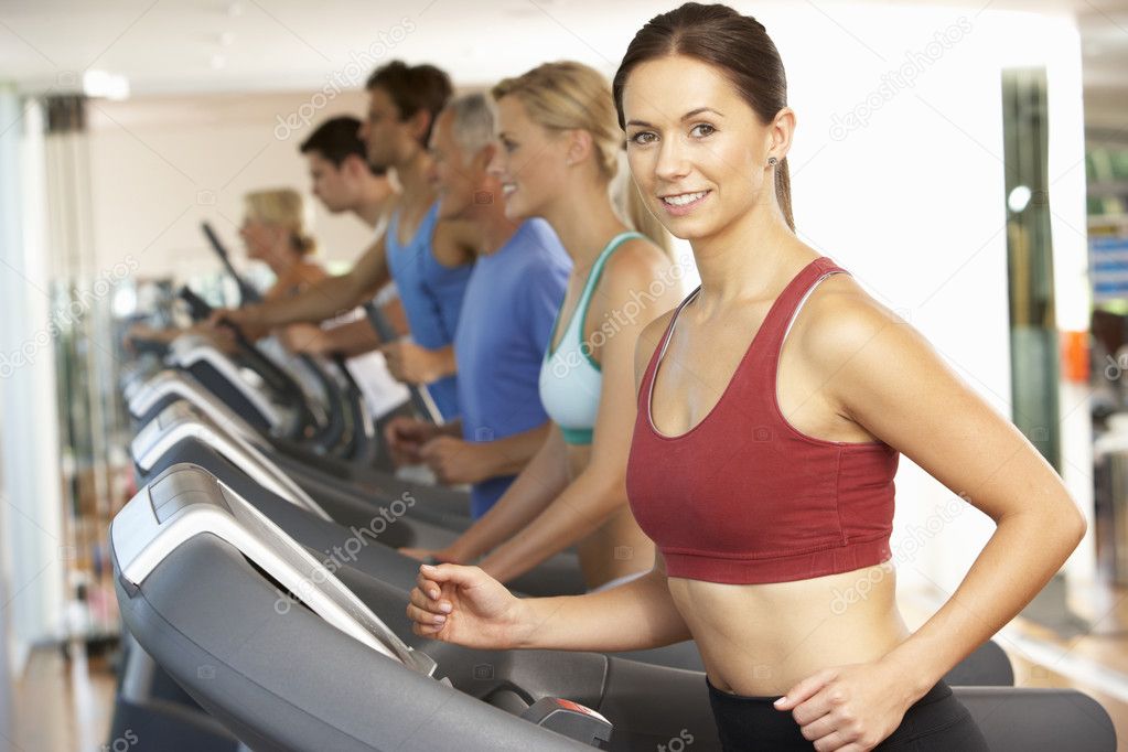 Woman On Running Machine In Gym — Stock Photo © monkeybusiness #4842981