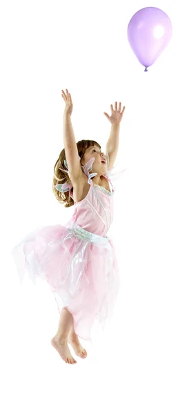 Νεαρό κορίτσι γιορτάζει στο στούντιο — Φωτογραφία Αρχείου