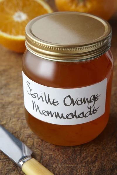 Μια νεκρή φύση της μαρμελάδα πορτοκάλι — Φωτογραφία Αρχείου