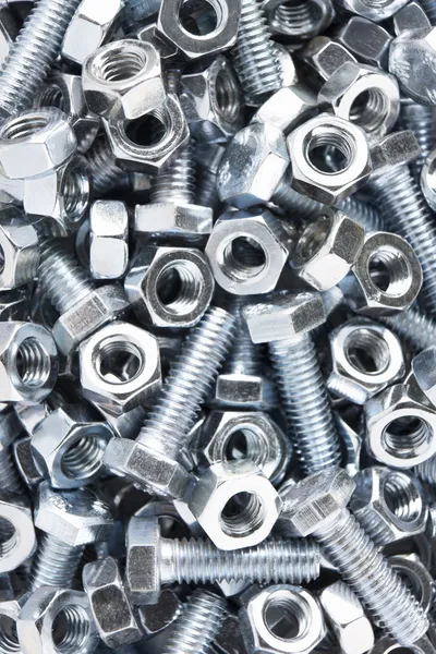 Close up of nuts and bolts — Stock Photo, Image