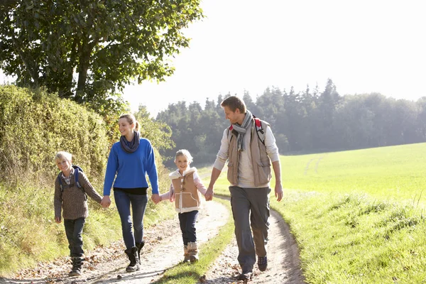 Familia joven caminando en el parque —  Fotos de Stock