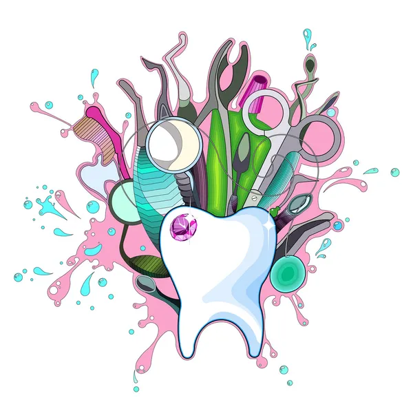 Strumenti dentali — Vettoriale Stock