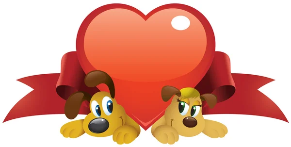 Valentine Dogs — Stock Vector